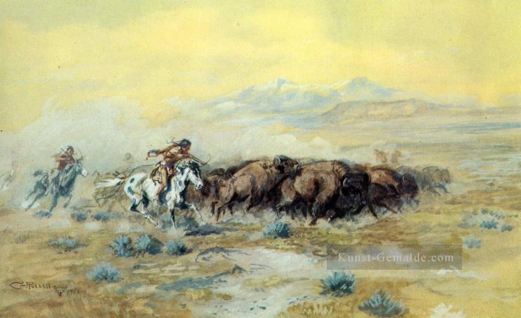 die Büffeljagd 1903 Charles Marion Russell Ölgemälde